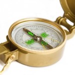 Photo of a brass compass