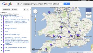 Map showing locations of DDL projects 