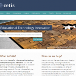 screen shot of the front page of Cetis's main site.