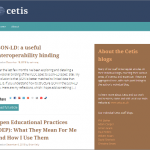 A screenshot of the front page of the Cetis blogs site